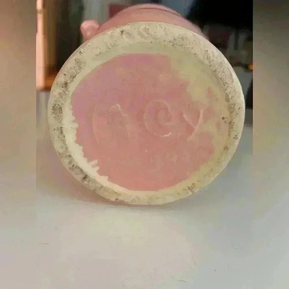 Vintage Pink McCoy  Pottery Vase with Bird and Flower - Picture 4 of 10